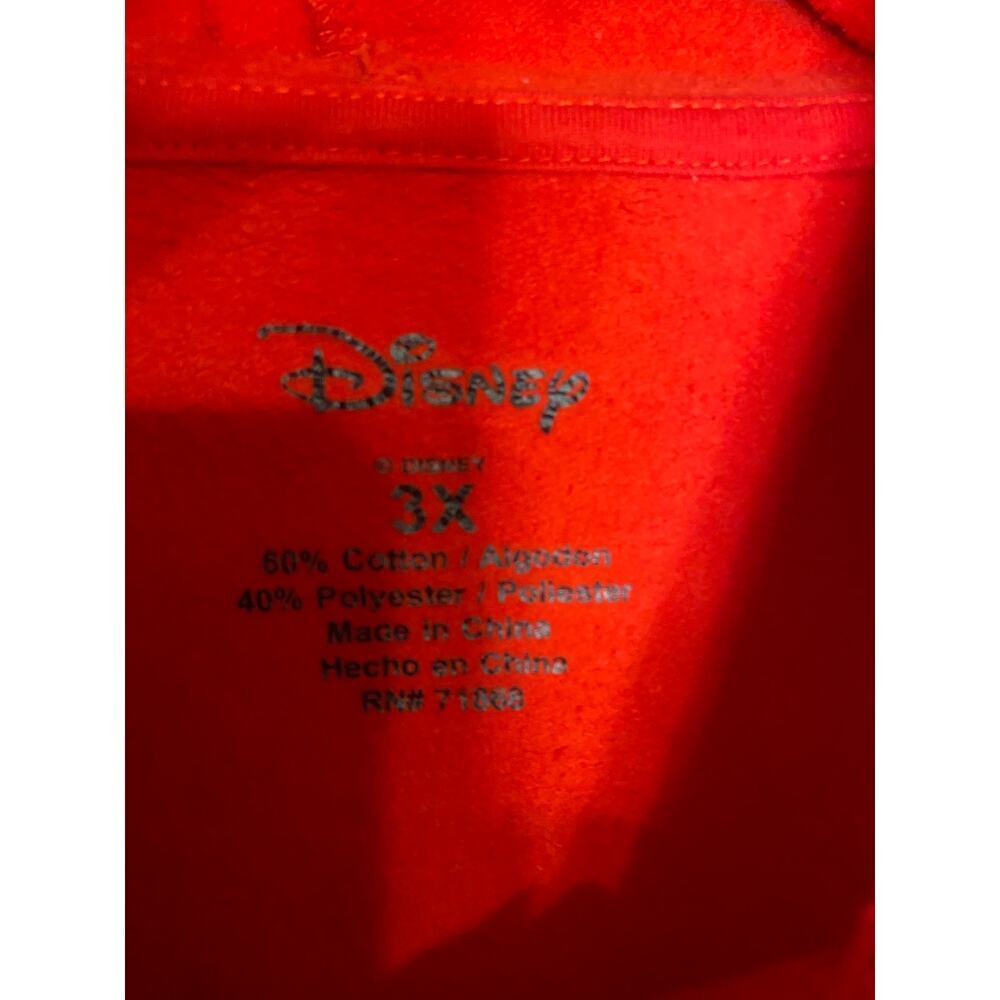 Disney Mickey Mouse Red Hooded Sweatshirt Boxy Cropped 3XL Plus Size Hoodie - Picture 3 of 12